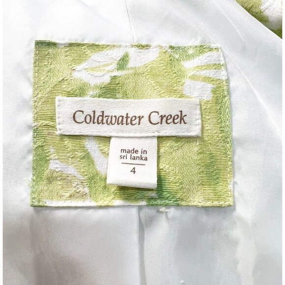 Coldwater Creek Womens Blazer Jacket Watercolor Art-to-Wear Floral s Blue Sz 4 - Picture 5 of 8